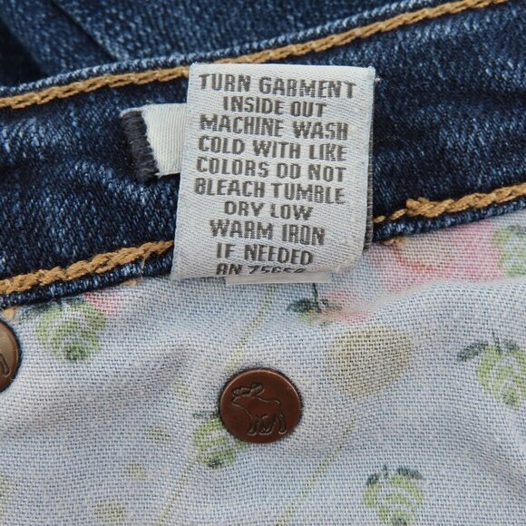 Abercrombie & Fitch Women 2L 2 Long Erin Low Rise Blue Denim Jeans Cotton Blend - Picture 9 of 11